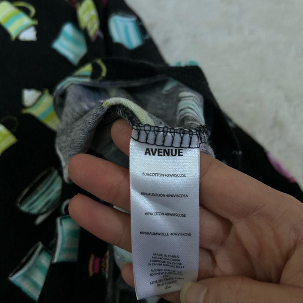 Avenue Body - Black Coffee Lovers Cotton Blend Nightgown Lounge Dress - 22/24 - Picture 7 of 9